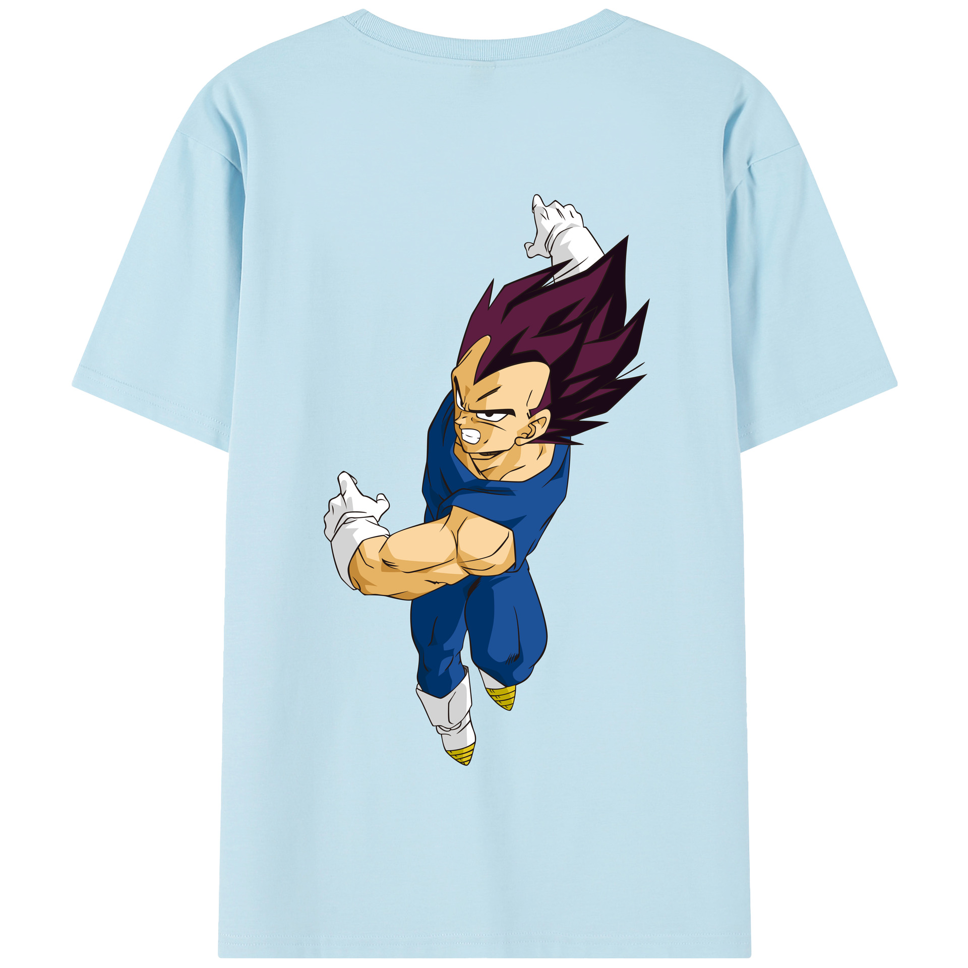 （画像用） ドラゴンボール ベジータ四世（Bejīta Yonsei）DRAGON BALL Vegeta IV 綿100％半袖Tシャツ（背面プリント）